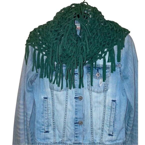 Crochet Fringe Infinity Scarf - Picture 1 of 11
